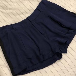 Silk blue and black dress short